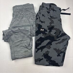 Nike Under Armour Kids Boys Large Sweatpants Joggers Gray Camo Athletic Sporty
